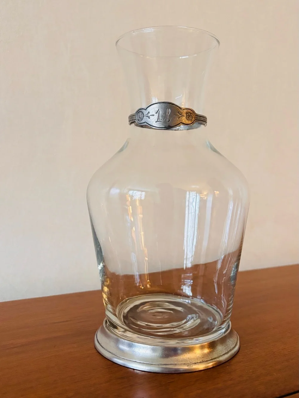 MATCH Pewter Made in Italy Glass Wine Carafe